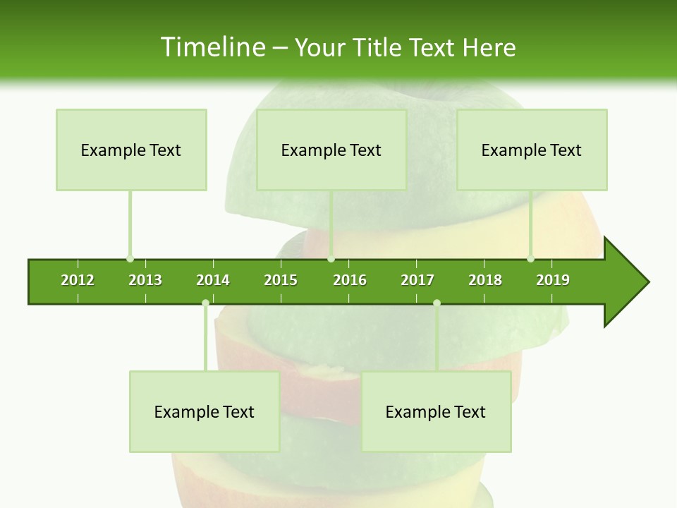 A Green Apple With A Straw In The Middle Of It PowerPoint Template