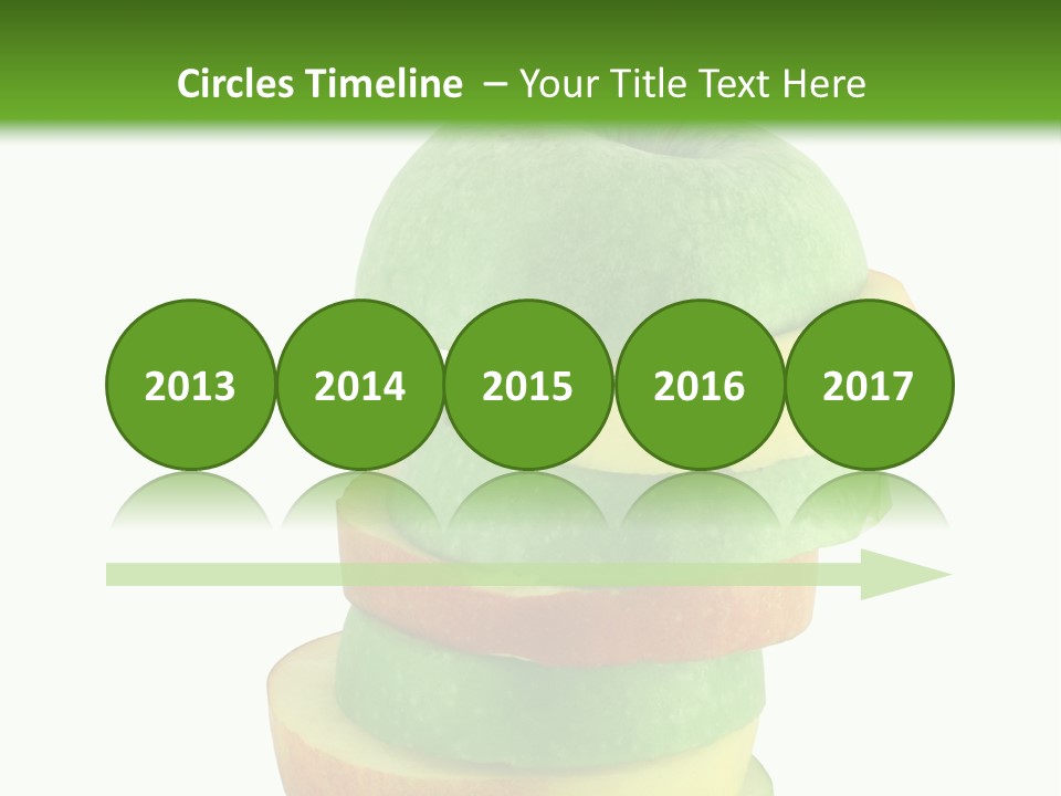 A Green Apple With A Straw In The Middle Of It PowerPoint Template