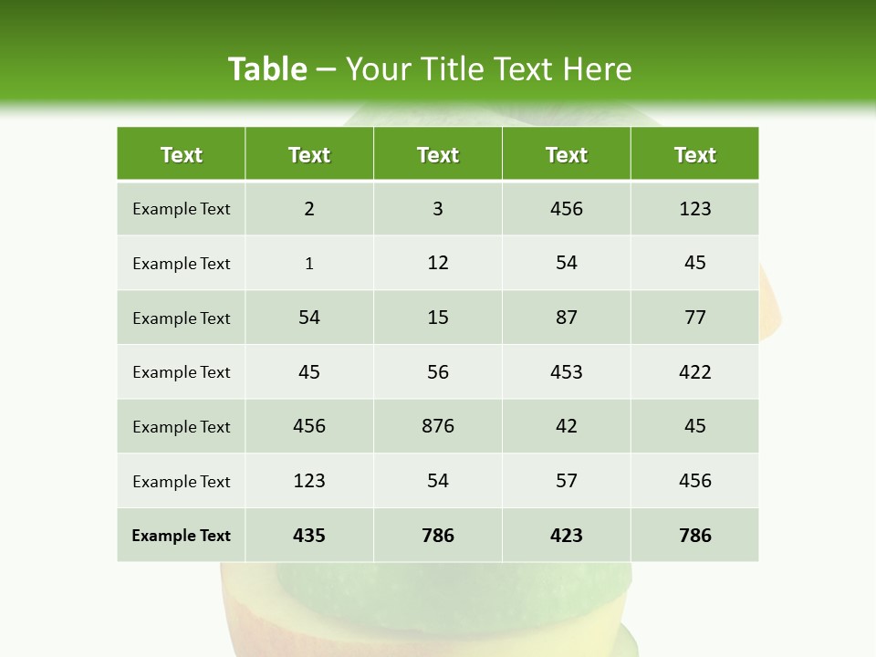 A Green Apple With A Straw In The Middle Of It PowerPoint Template