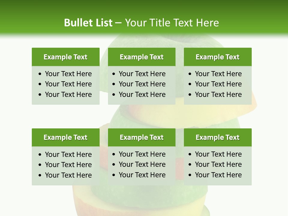 A Green Apple With A Straw In The Middle Of It PowerPoint Template