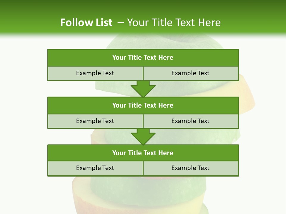 A Green Apple With A Straw In The Middle Of It PowerPoint Template