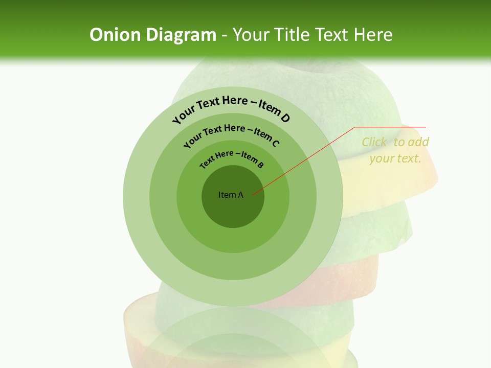 A Green Apple With A Straw In The Middle Of It PowerPoint Template