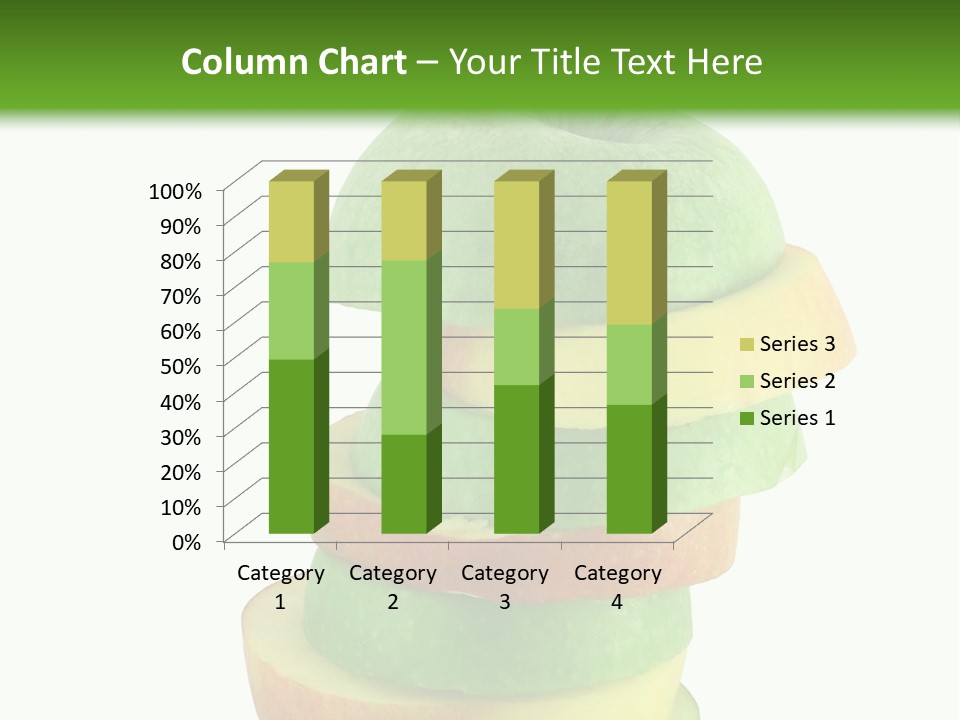 A Green Apple With A Straw In The Middle Of It PowerPoint Template