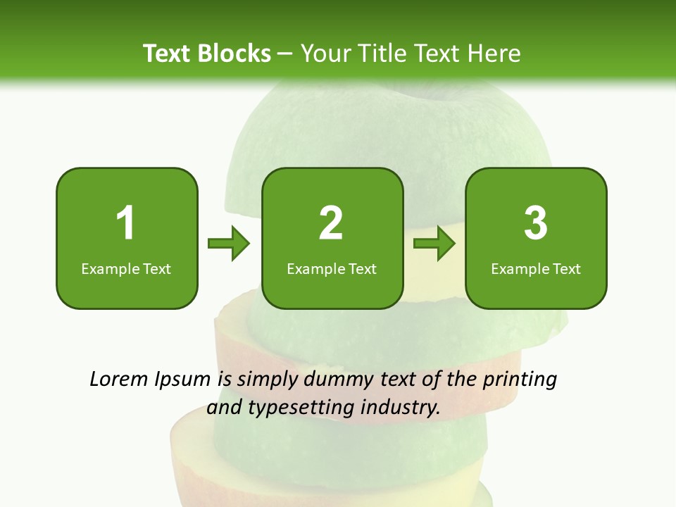 A Green Apple With A Straw In The Middle Of It PowerPoint Template