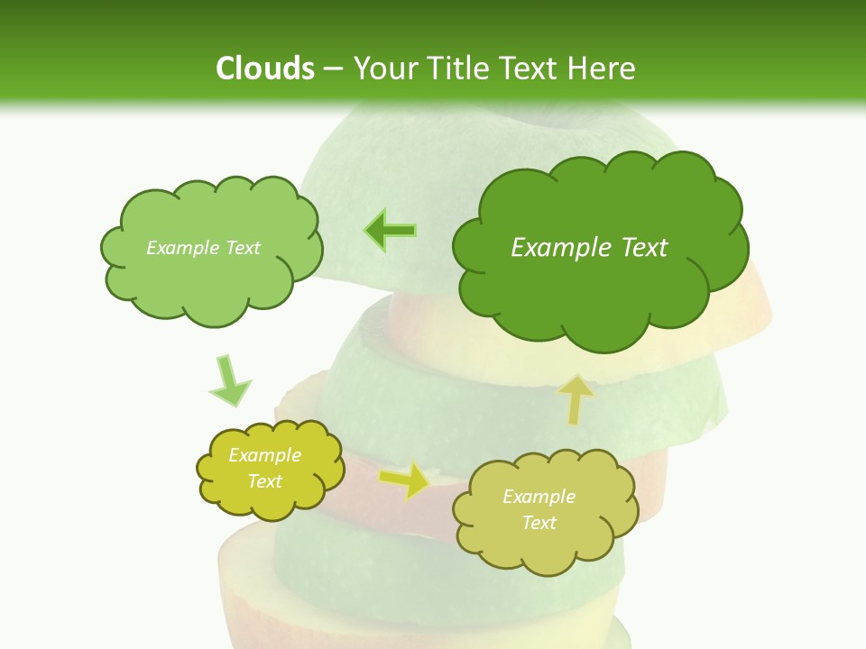 A Green Apple With A Straw In The Middle Of It PowerPoint Template