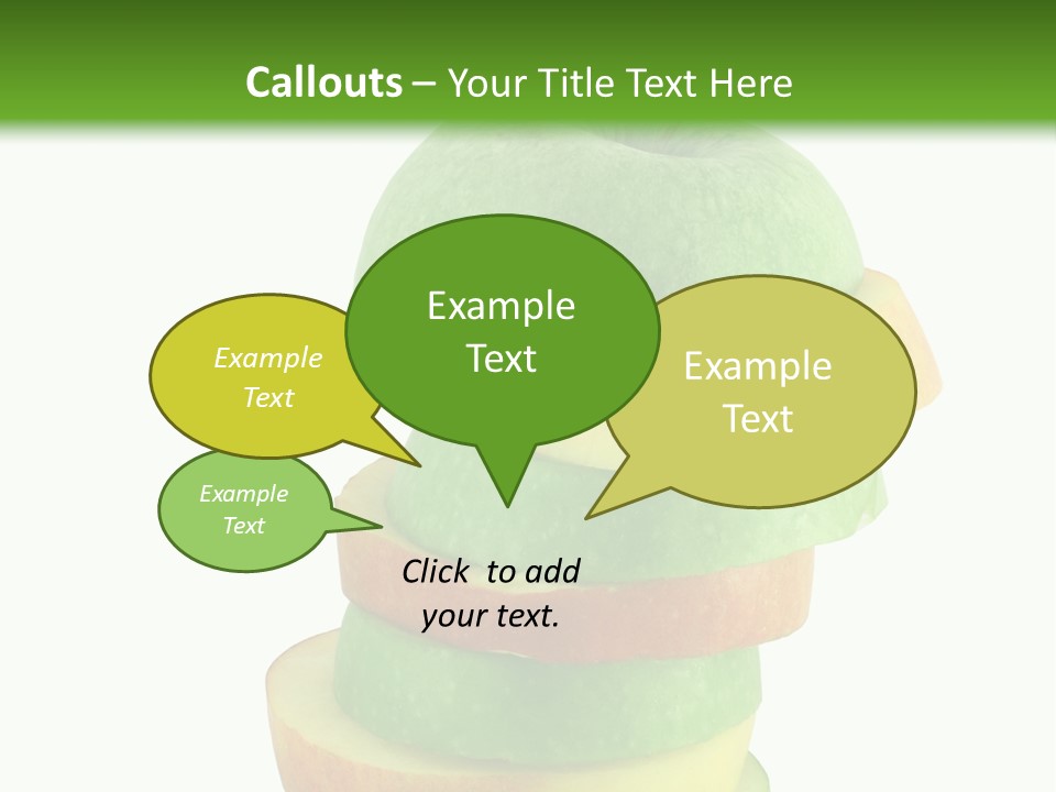 A Green Apple With A Straw In The Middle Of It PowerPoint Template
