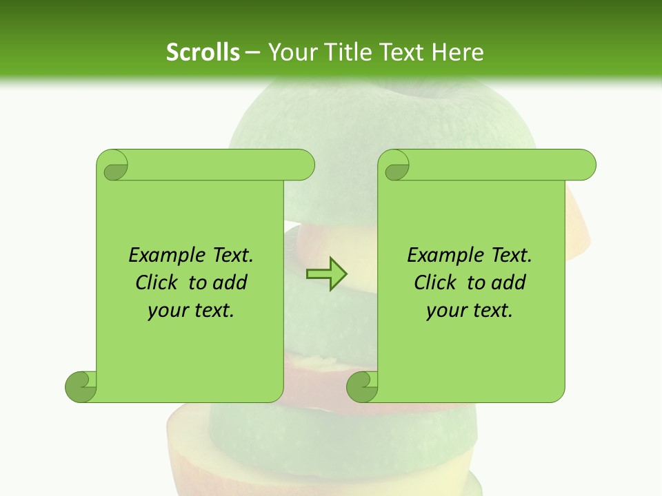 A Green Apple With A Straw In The Middle Of It PowerPoint Template