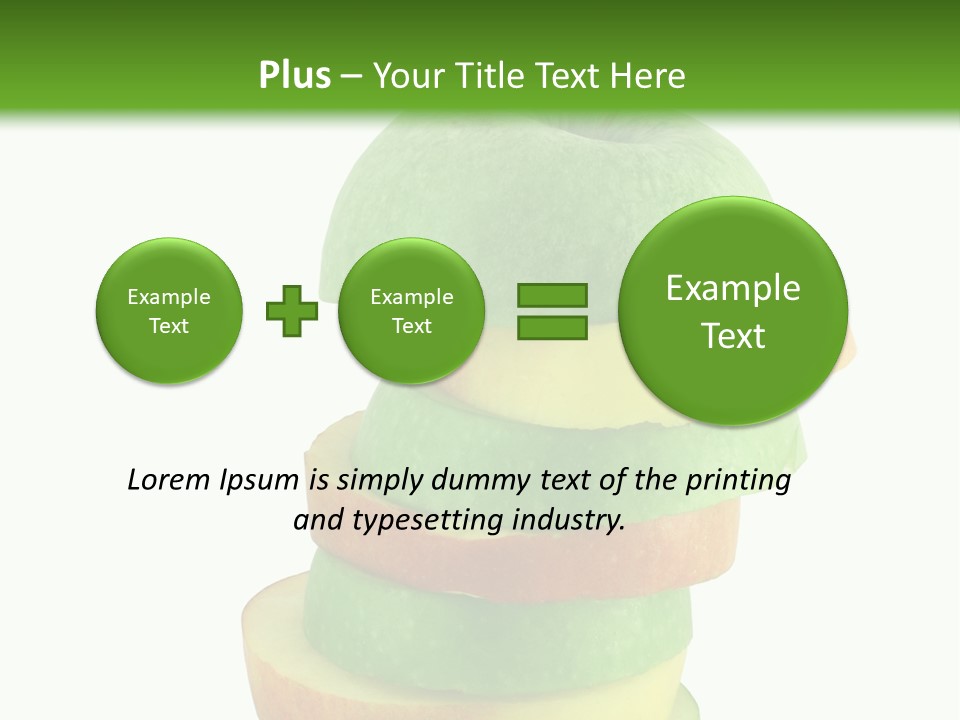 A Green Apple With A Straw In The Middle Of It PowerPoint Template