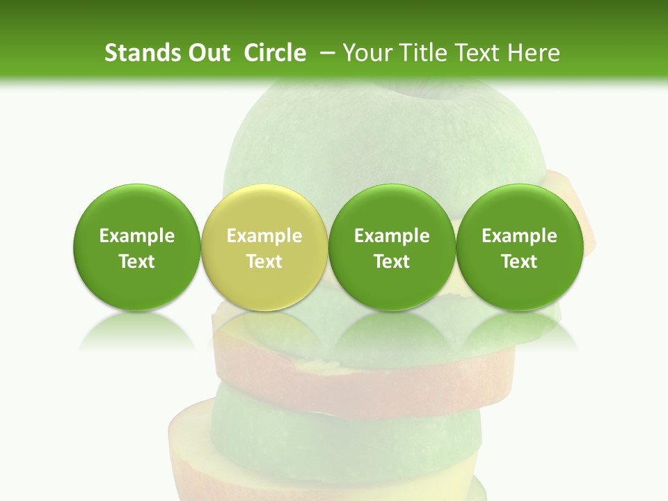 A Green Apple With A Straw In The Middle Of It PowerPoint Template