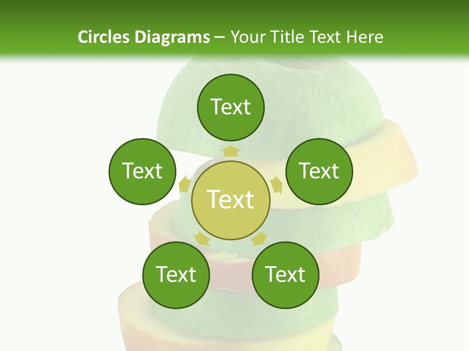 A Green Apple With A Straw In The Middle Of It PowerPoint Template