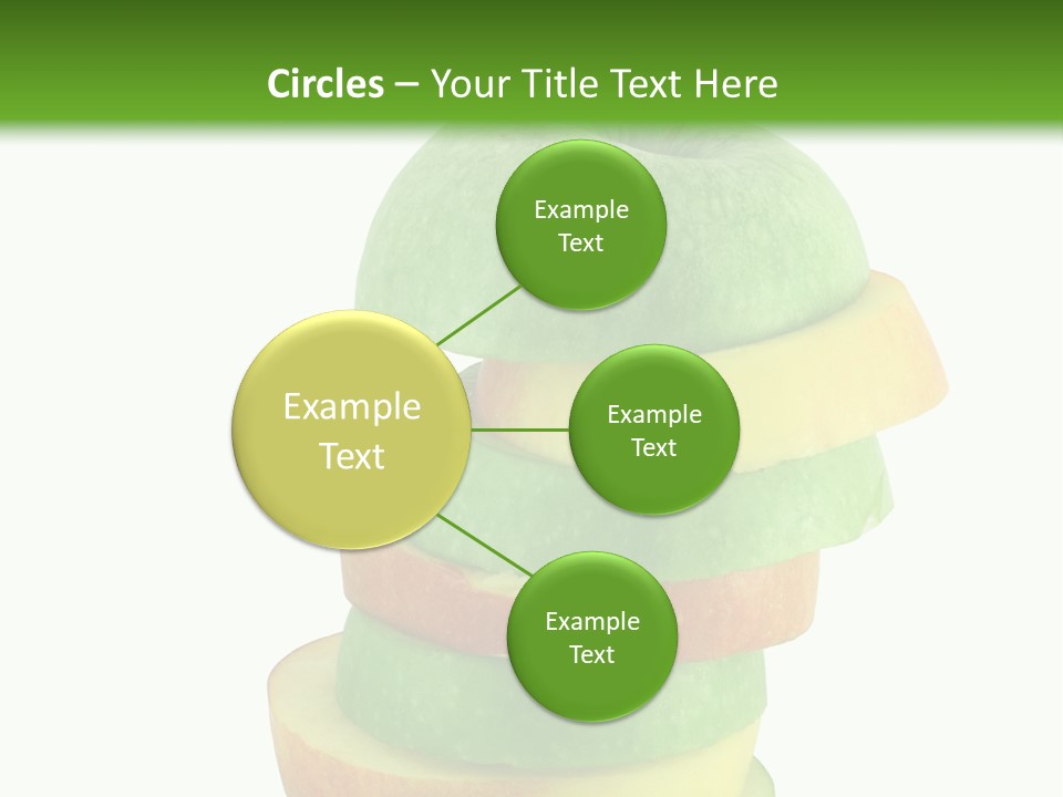 A Green Apple With A Straw In The Middle Of It PowerPoint Template