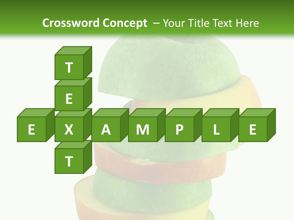 A Green Apple With A Straw In The Middle Of It PowerPoint Template