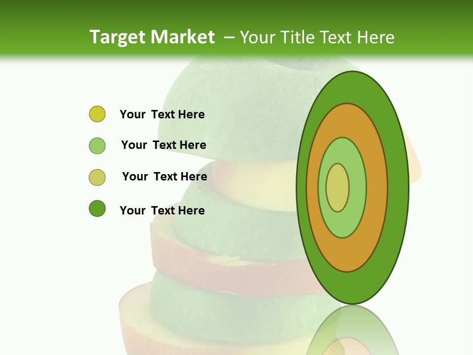 A Green Apple With A Straw In The Middle Of It PowerPoint Template