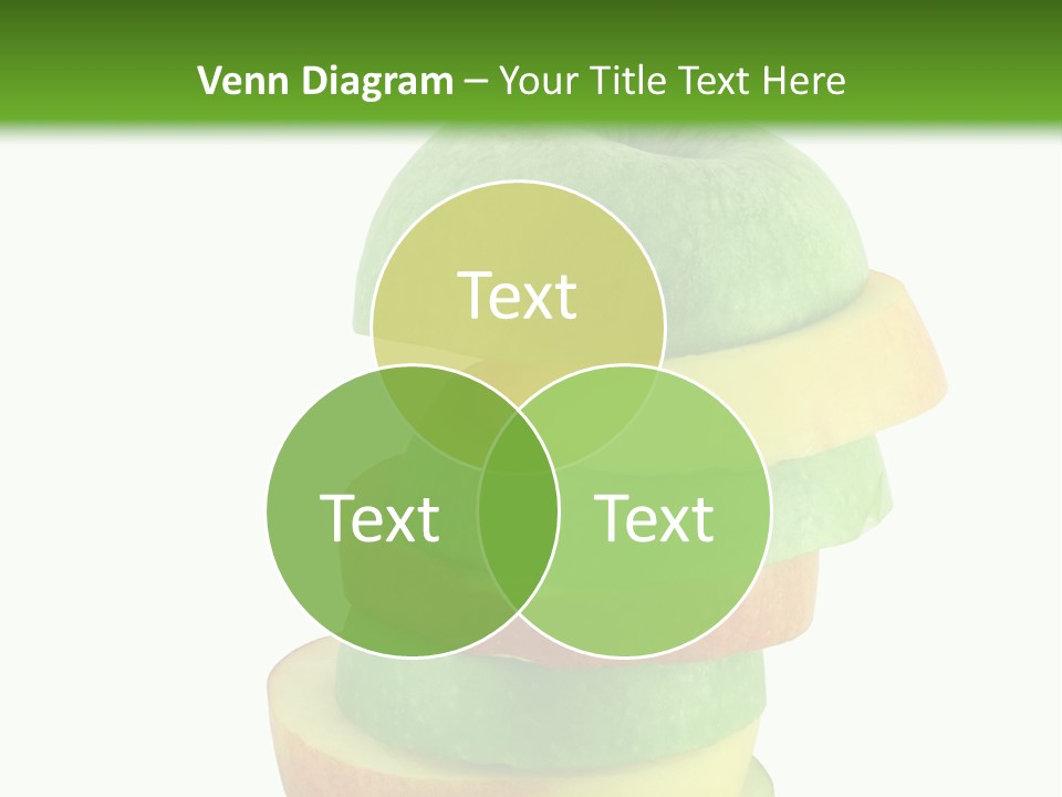 A Green Apple With A Straw In The Middle Of It PowerPoint Template