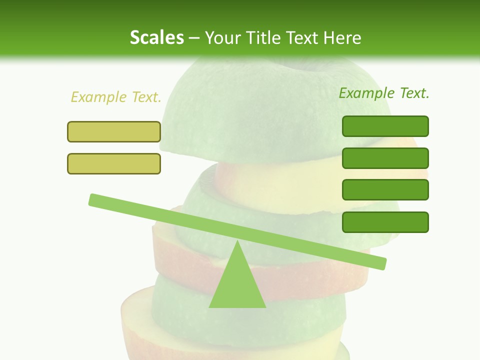 A Green Apple With A Straw In The Middle Of It PowerPoint Template