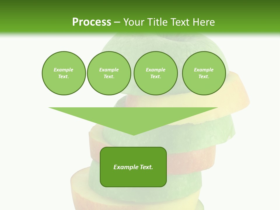 A Green Apple With A Straw In The Middle Of It PowerPoint Template