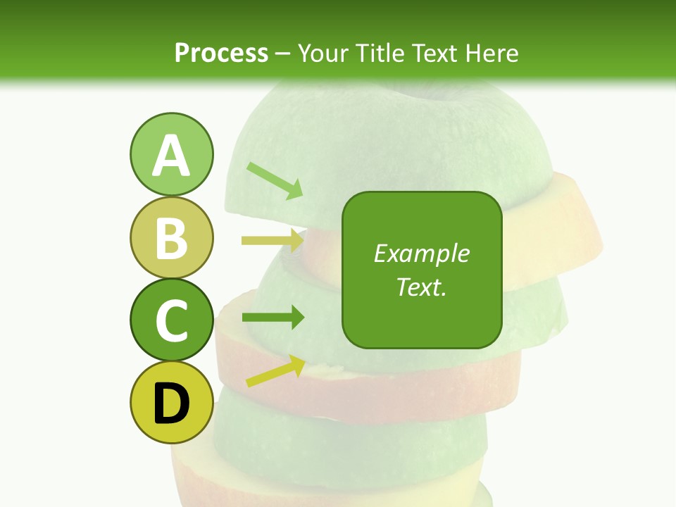 A Green Apple With A Straw In The Middle Of It PowerPoint Template