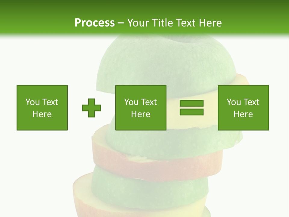A Green Apple With A Straw In The Middle Of It PowerPoint Template