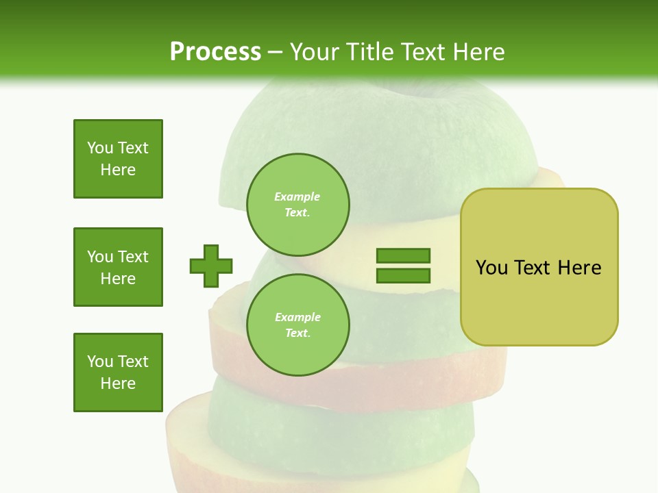 A Green Apple With A Straw In The Middle Of It PowerPoint Template