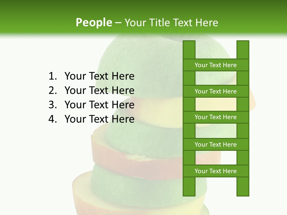 A Green Apple With A Straw In The Middle Of It PowerPoint Template