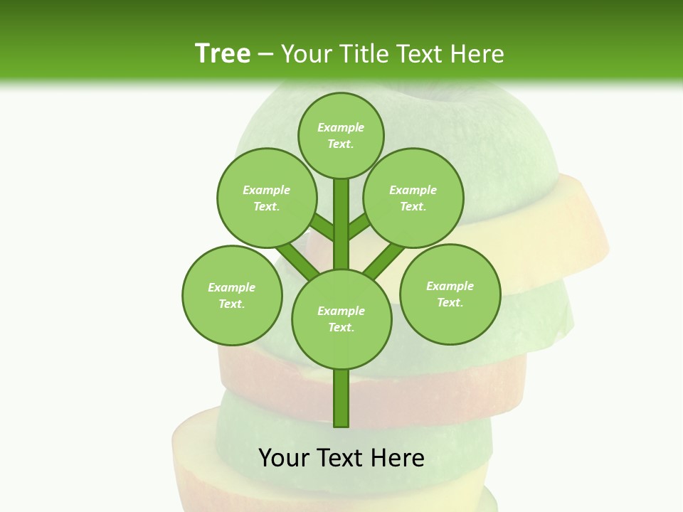 A Green Apple With A Straw In The Middle Of It PowerPoint Template