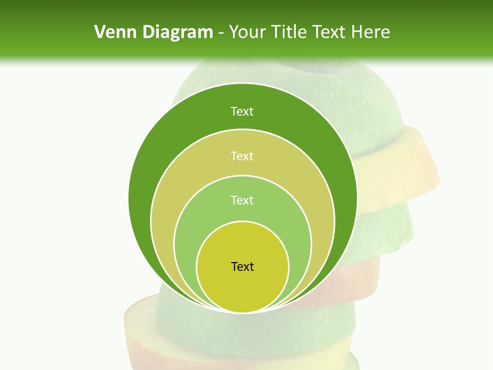 A Green Apple With A Straw In The Middle Of It PowerPoint Template