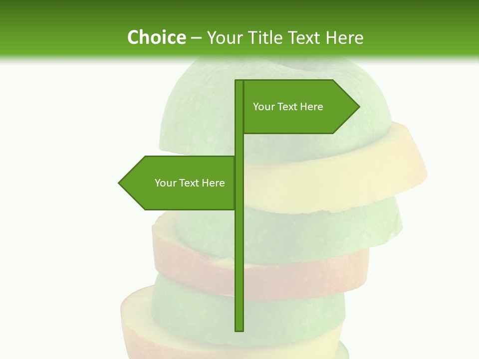 A Green Apple With A Straw In The Middle Of It PowerPoint Template