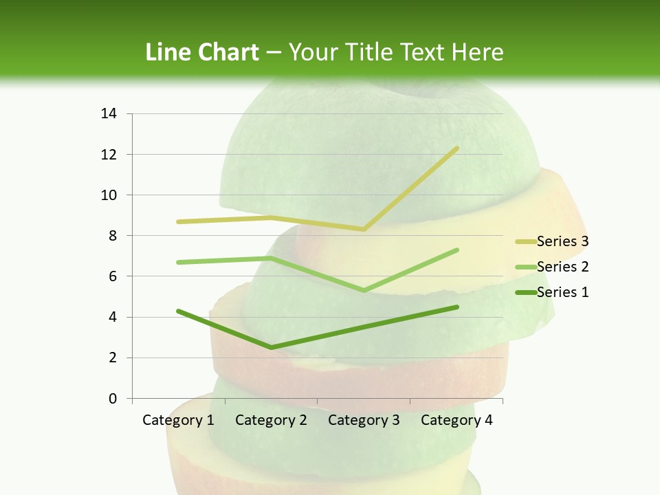 A Green Apple With A Straw In The Middle Of It PowerPoint Template