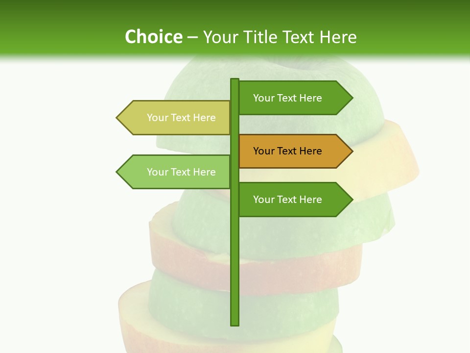 A Green Apple With A Straw In The Middle Of It PowerPoint Template