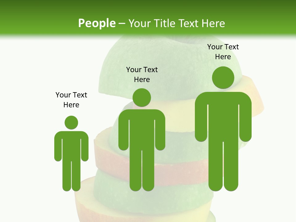 A Green Apple With A Straw In The Middle Of It PowerPoint Template