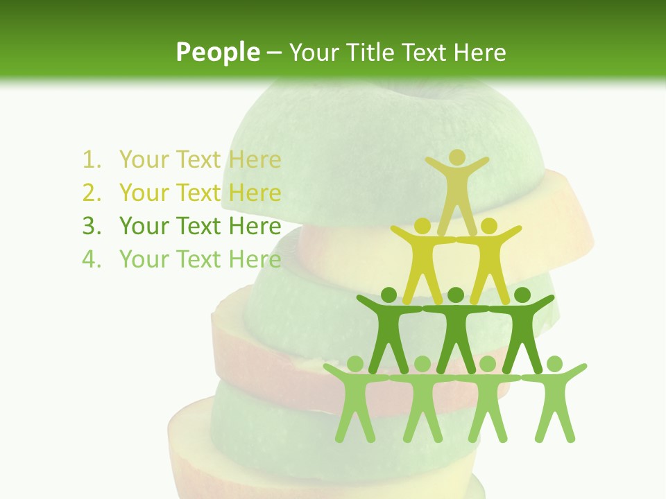 A Green Apple With A Straw In The Middle Of It PowerPoint Template