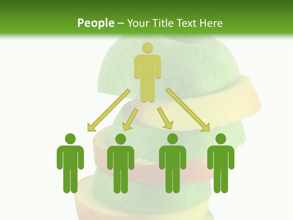 A Green Apple With A Straw In The Middle Of It PowerPoint Template