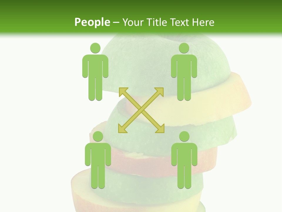 A Green Apple With A Straw In The Middle Of It PowerPoint Template