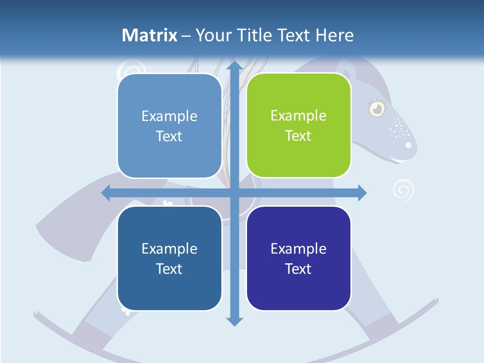 A Blue Horse With Balloons And Presents On It's Back PowerPoint Template