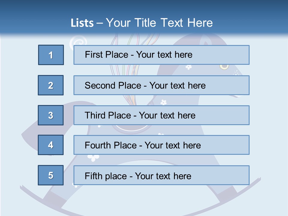 A Blue Horse With Balloons And Presents On It's Back PowerPoint Template