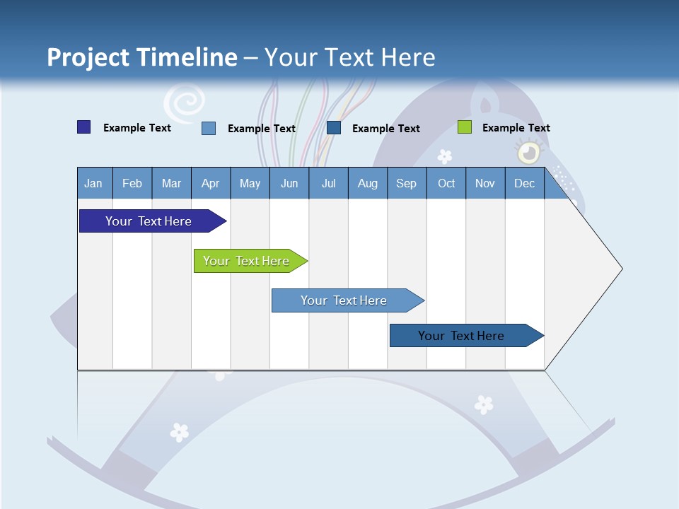 A Blue Horse With Balloons And Presents On It's Back PowerPoint Template