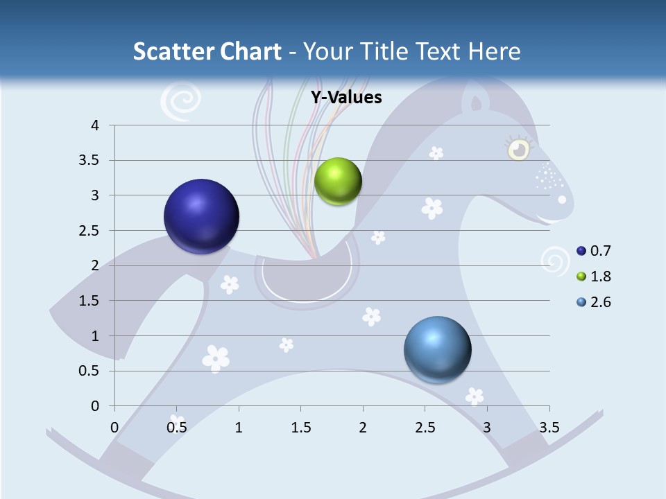 A Blue Horse With Balloons And Presents On It's Back PowerPoint Template