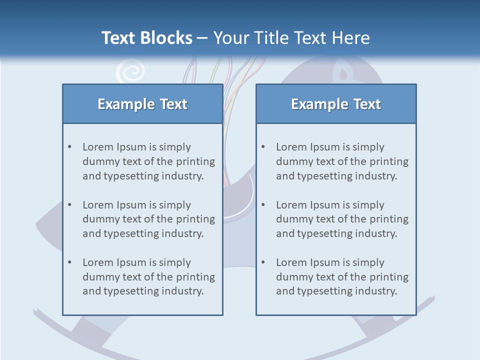 A Blue Horse With Balloons And Presents On It's Back PowerPoint Template