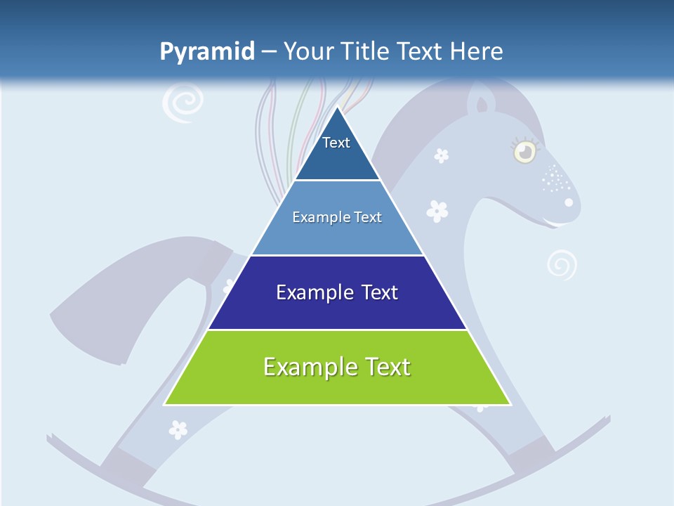 A Blue Horse With Balloons And Presents On It's Back PowerPoint Template