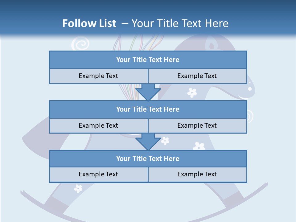 A Blue Horse With Balloons And Presents On It's Back PowerPoint Template