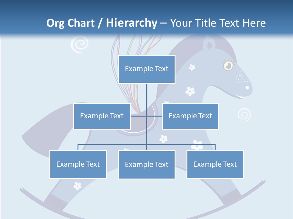 A Blue Horse With Balloons And Presents On It's Back PowerPoint Template