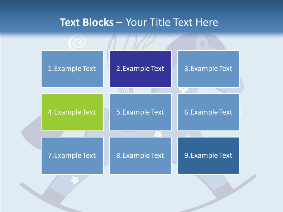 A Blue Horse With Balloons And Presents On It's Back PowerPoint Template