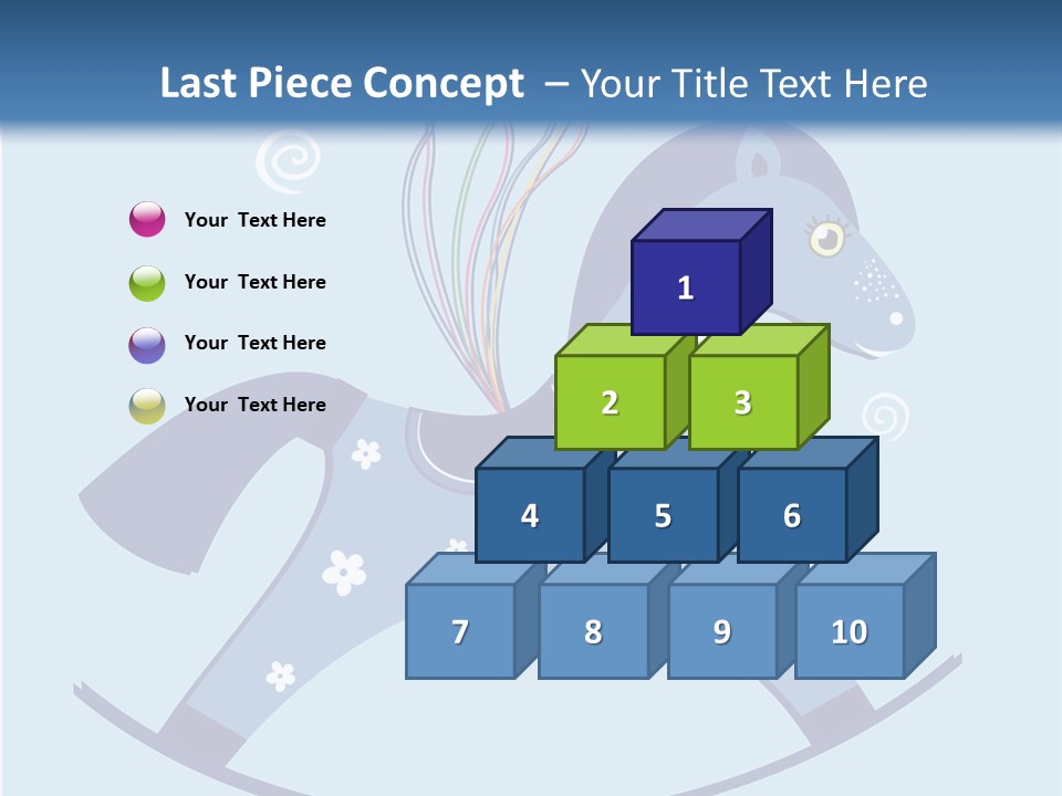 A Blue Horse With Balloons And Presents On It's Back PowerPoint Template