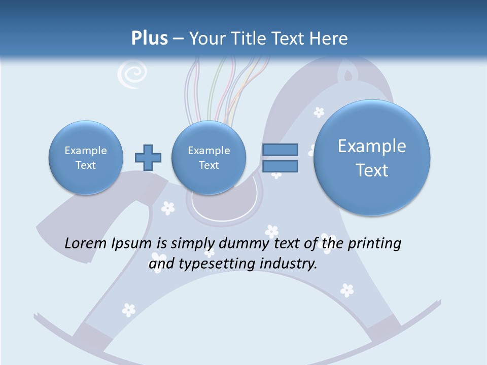 A Blue Horse With Balloons And Presents On It's Back PowerPoint Template