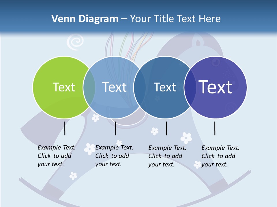 A Blue Horse With Balloons And Presents On It's Back PowerPoint Template