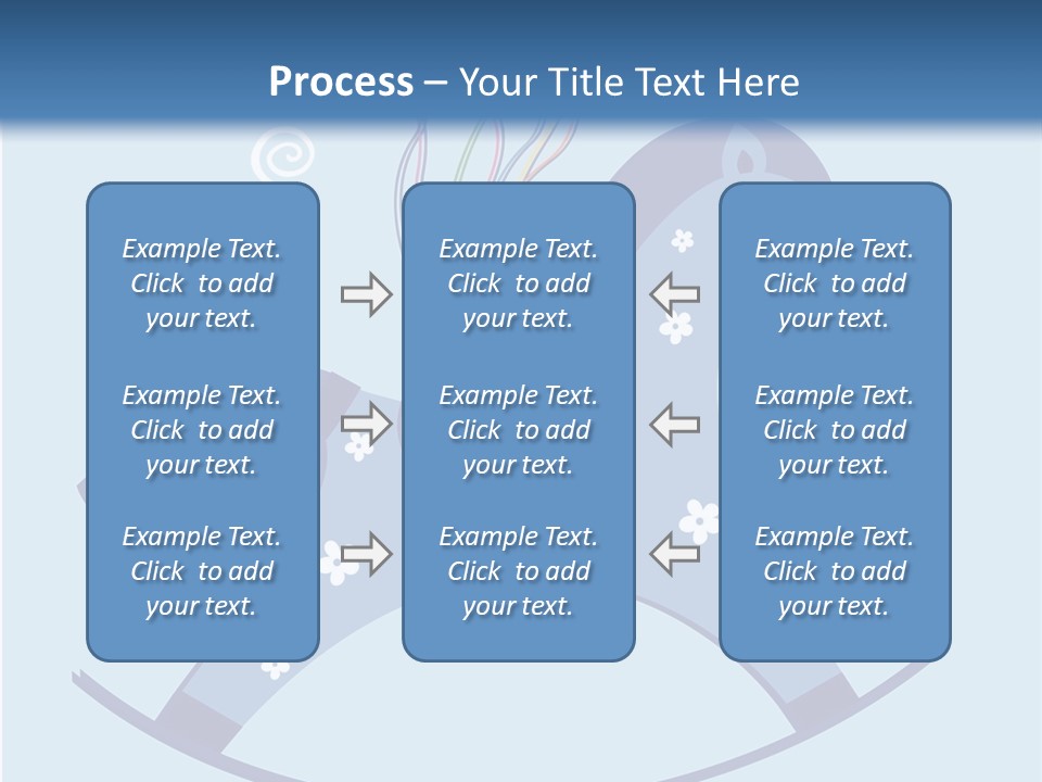 A Blue Horse With Balloons And Presents On It's Back PowerPoint Template