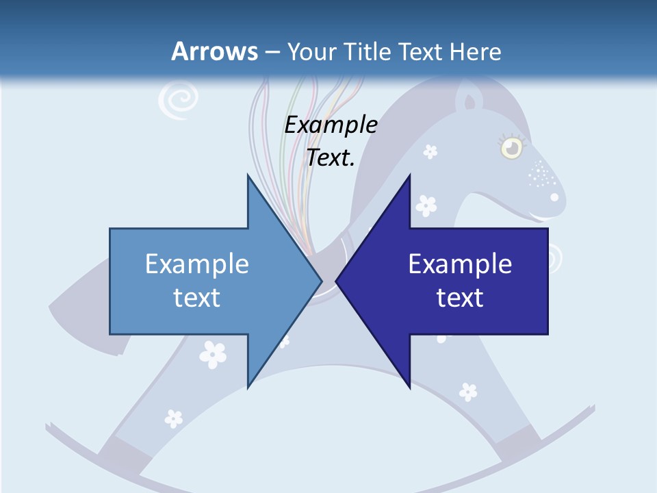 A Blue Horse With Balloons And Presents On It's Back PowerPoint Template