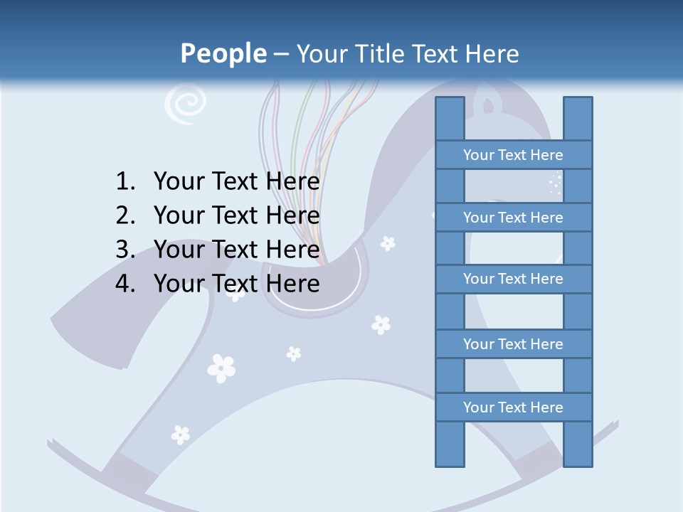 A Blue Horse With Balloons And Presents On It's Back PowerPoint Template