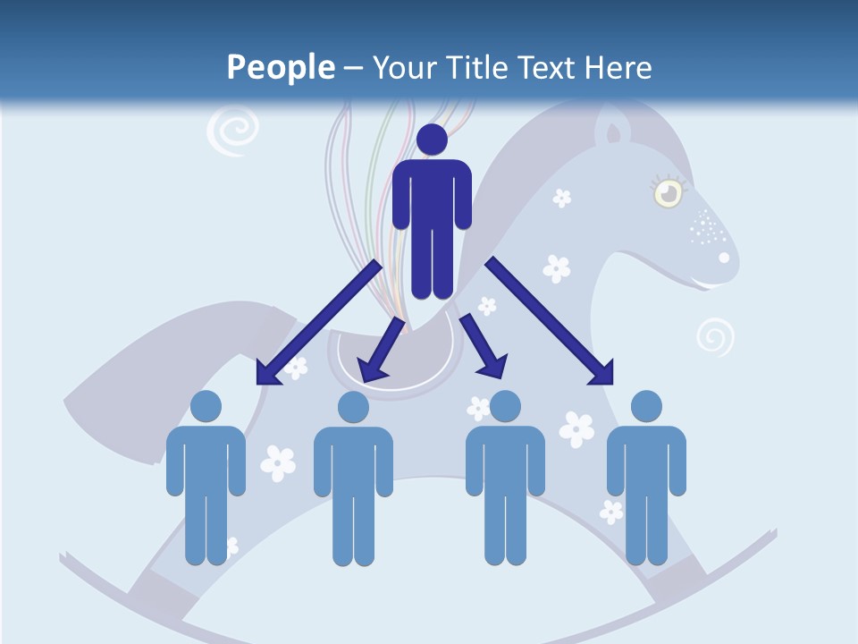 A Blue Horse With Balloons And Presents On It's Back PowerPoint Template