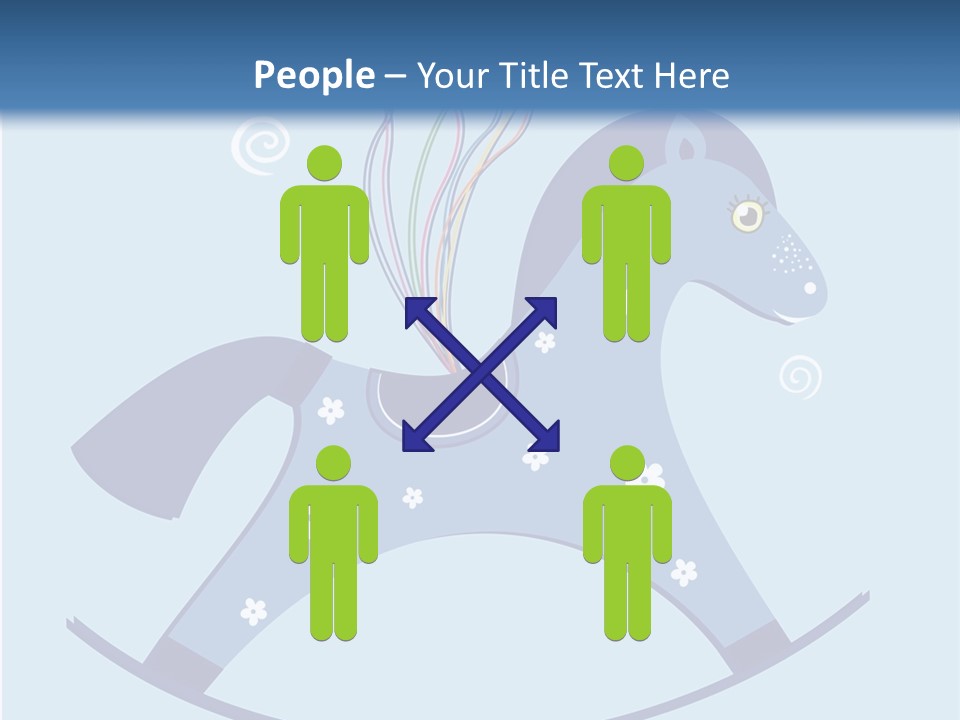 A Blue Horse With Balloons And Presents On It's Back PowerPoint Template